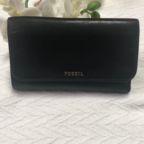 Fossil Handbags - Fossil Black Leather Wallet